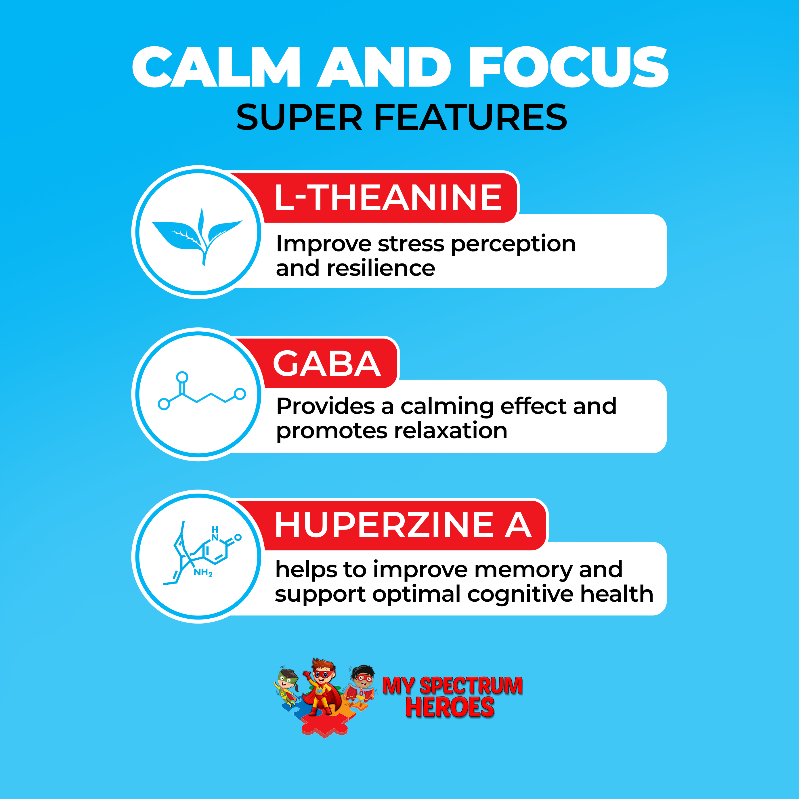 Calm & Focus Liquid Drops for Kids (L-Theanine, GABA & Huperzine A)