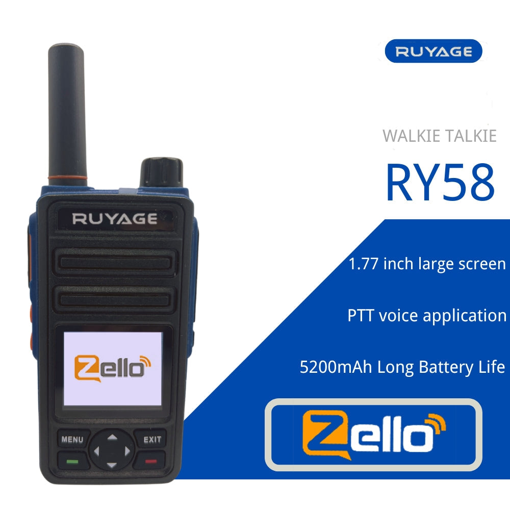 RUYAGE RY58 Zello Walkie Talkie | 5200mAh WiFi PoC Radio