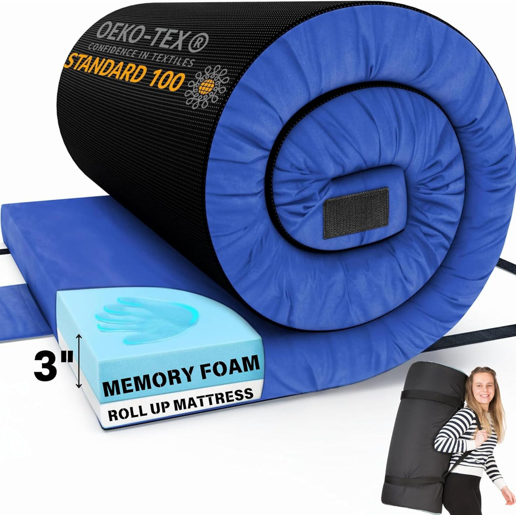 Matrix luftcellsmadrass med memoryskum för camping