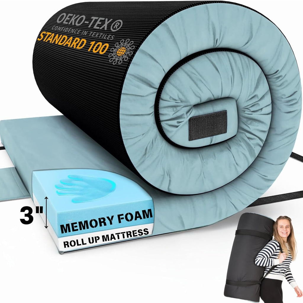 Matrix luftcellsmadrass med memoryskum för camping