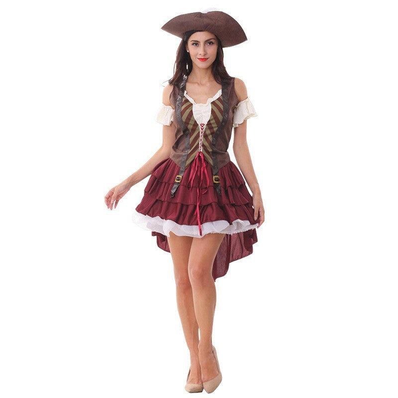 Halloween Pirates of the Caribbean Costume Female Knight Costume Adult Pirate Costume COS Halloween Costume