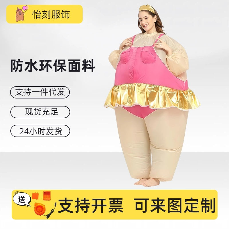 Halloween Hot-Selling Masquerade Performance Big Fat Man Funny Cute Party Atmosphere Props Ballet Inflatable Costume