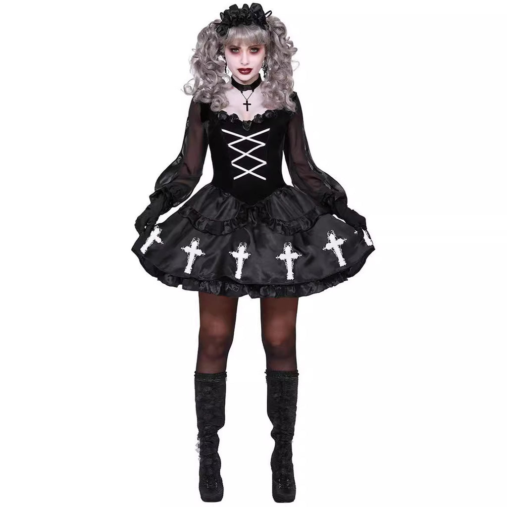 Halloween Vampire Dress Female Adult Vampire Sexy cos Horror Ghost Bride Witch Masquerade Dress
