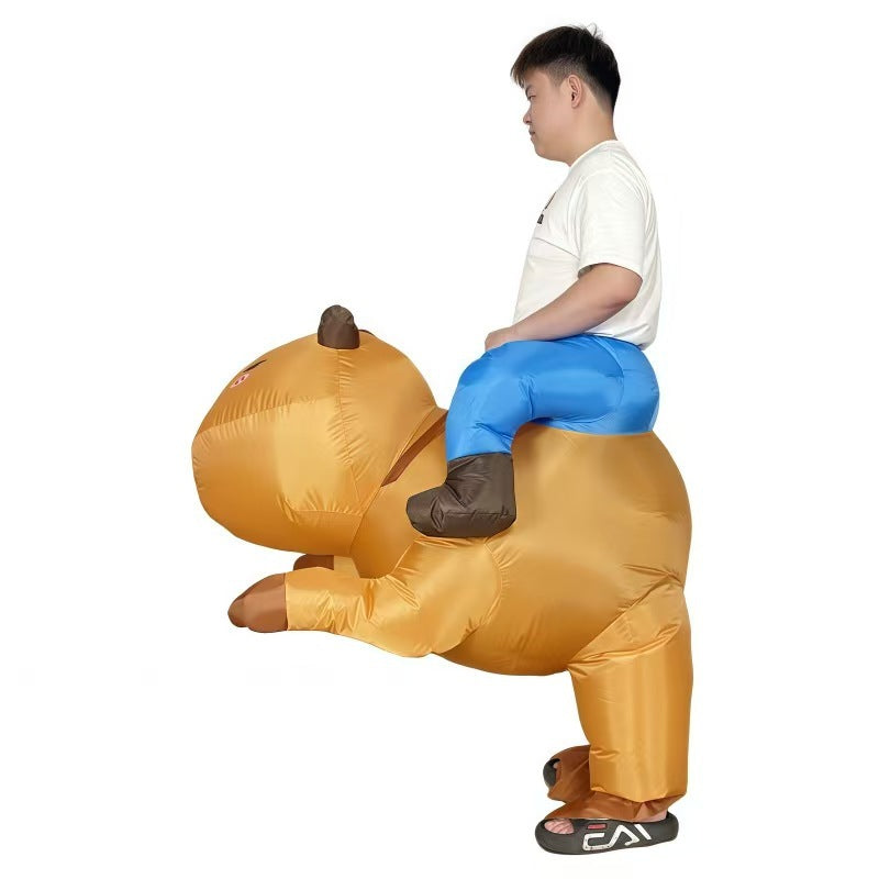 Halloween Rideable Animal Inflatable Costume Holiday Funny Performance Stage Props Capybara Inflatable Suit