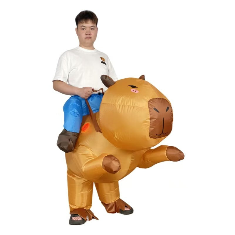 Halloween Rideable Animal Inflatable Costume Holiday Funny Performance Stage Props Capybara Inflatable Suit