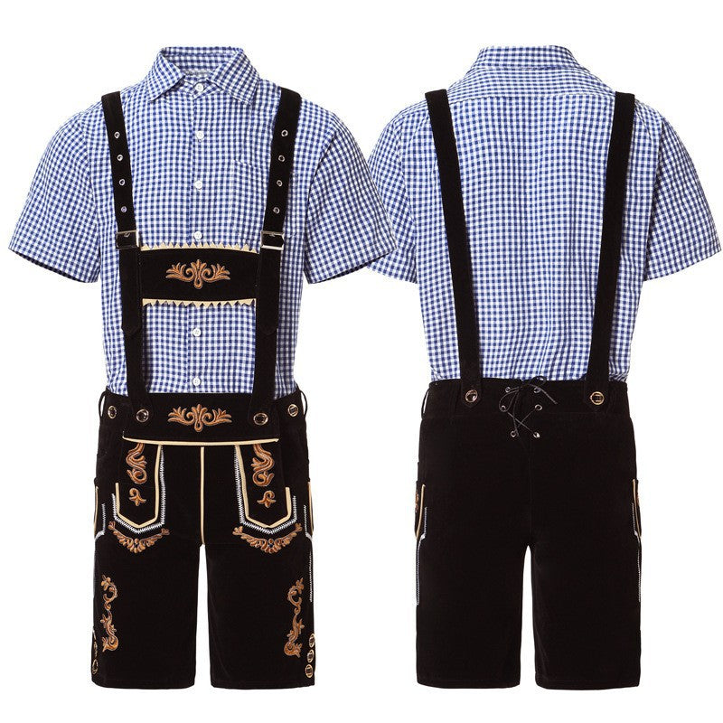 Halloween Costume Wish German Oktoberfest Costume Men's Overalls Suit Adult Stage Cosplay Costume