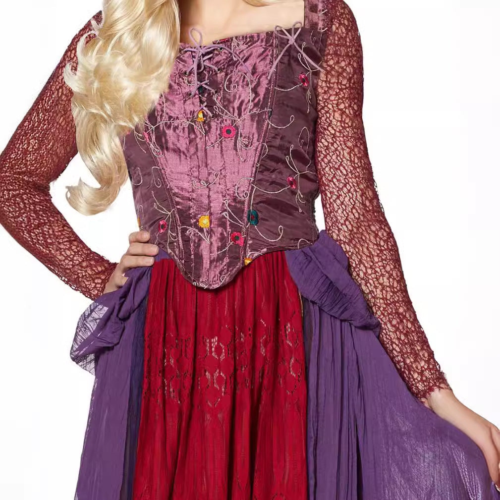 Cross-Border Halloween Witch Winifred Cos Medieval Palace Long Dress Cosplay Stage Performance Costume