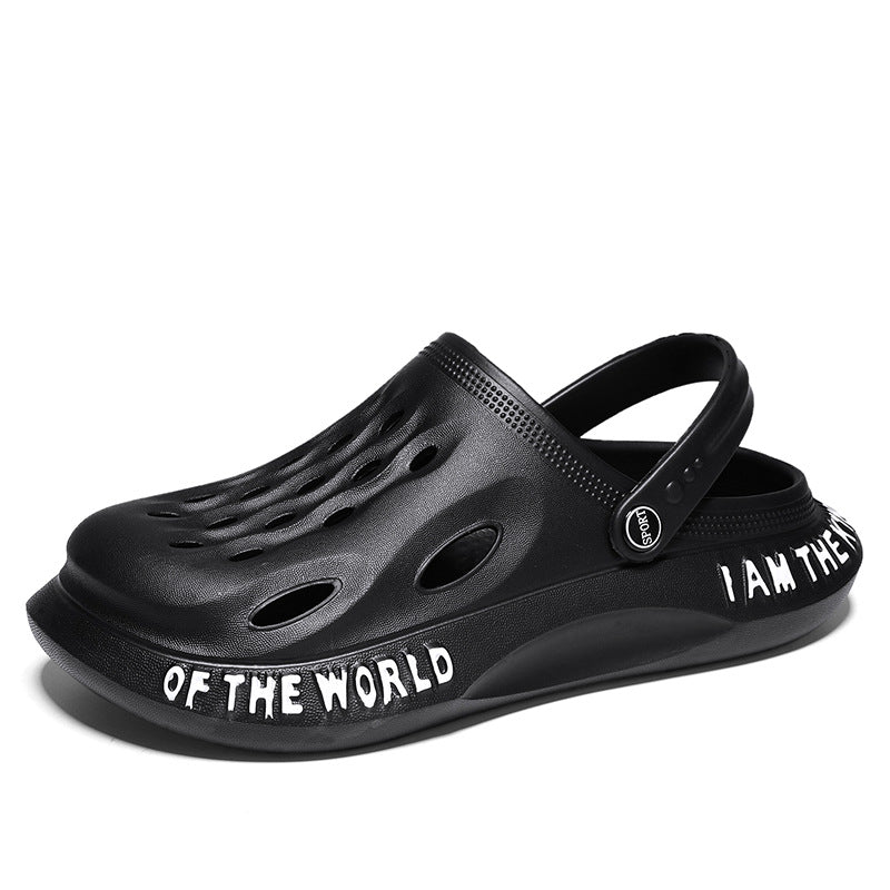Zuecos de coco para hombre, zapatos de jardín de suela blanda, zapatillas de moda que combinan con todo, sandalias para hombre con Baotou, zapatos de playa transpirables para hombre