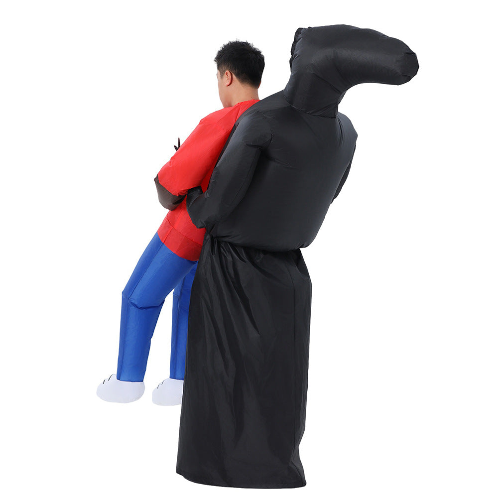 Cross-border tremolo with funny ghost hugging inflatable clothing adult Halloween funny props costume dress suit