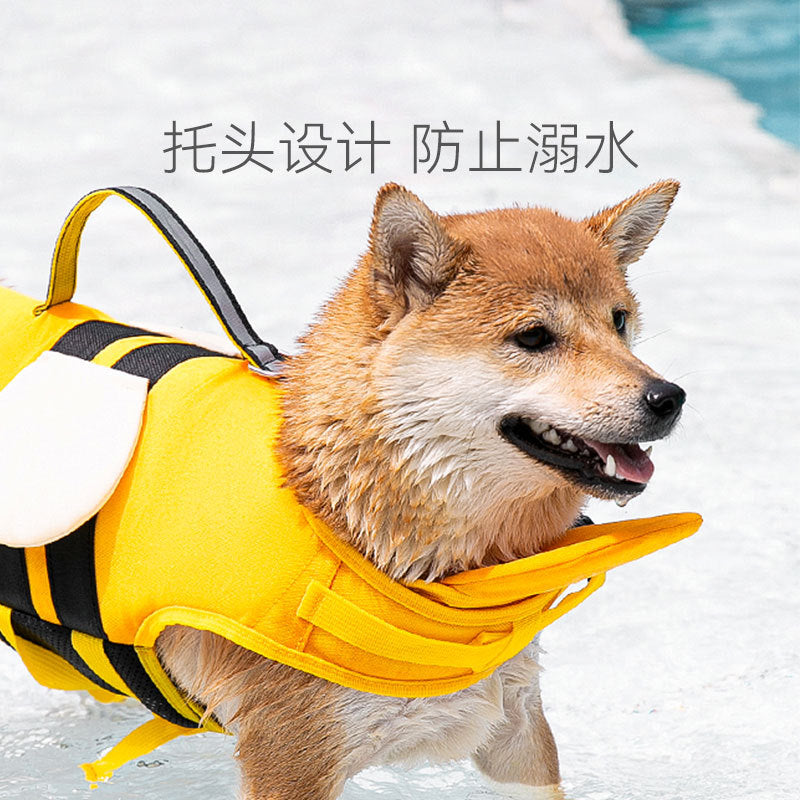 Traje de baño para perros pequeños y medianos, chaleco salvavidas para perros pequeños con diseño de abeja, traje de flotación para mascotas