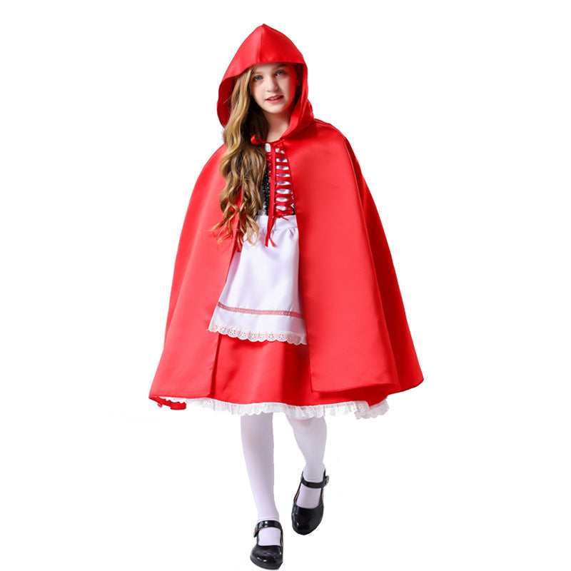 European and American Halloween Little Red Riding Hood costume female fairy tale Christmas Masquerade cos children's performance clothing