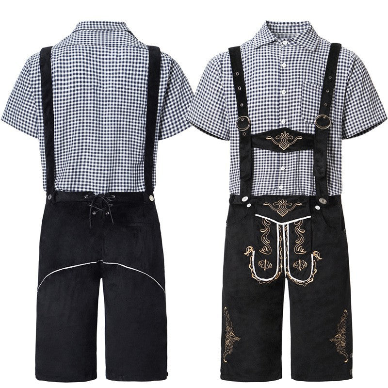 Halloween Costume Wish German Oktoberfest Costume Men's Overalls Suit Adult Stage Cosplay Costume