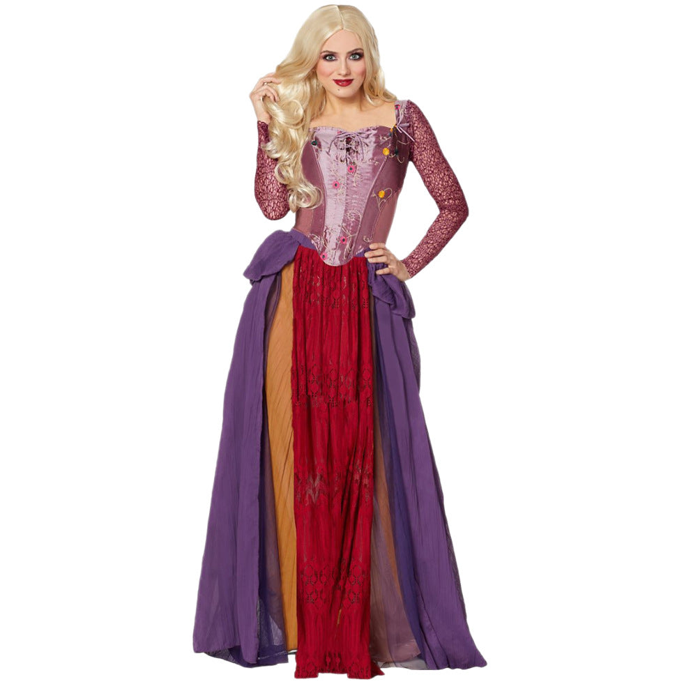 Cross-Border Halloween Witch Winifred Cos Medieval Palace Long Dress Cosplay Stage Performance Costume