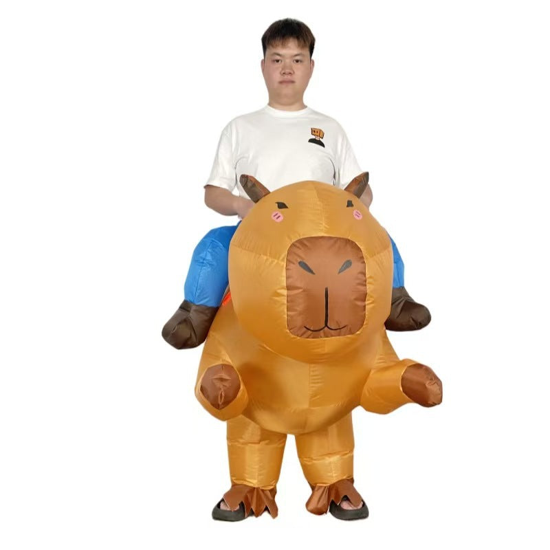 Halloween Rideable Animal Inflatable Costume Holiday Funny Performance Stage Props Capybara Inflatable Suit
