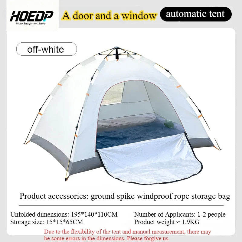 Portable Automatic Camping Tent 1-2 People Sun Protection Waterproof Instant Setup Outdoor Camping Hiking Shelter