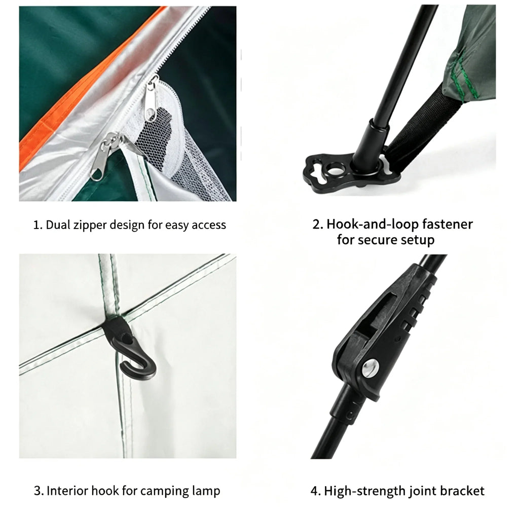 Tienda de campaña automática portátil 1-2 personas Protección solar Impermeable Montaje instantáneo Refugio para camping senderismo al aire libre