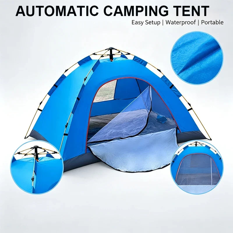 Tienda de campaña automática portátil 1-2 personas Protección solar Impermeable Montaje instantáneo Refugio para camping senderismo al aire libre