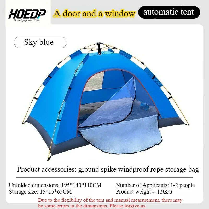 Tienda de campaña automática portátil 1-2 personas Protección solar Impermeable Montaje instantáneo Refugio para camping senderismo al aire libre