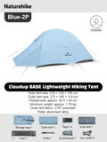 Tienda de campaña Naturehike CloudUp Base para 1/2 persona, ultraligera, para trekking, camping, senderismo, portátil, color rosa/azul, tiendas de campaña 2026 nuevas