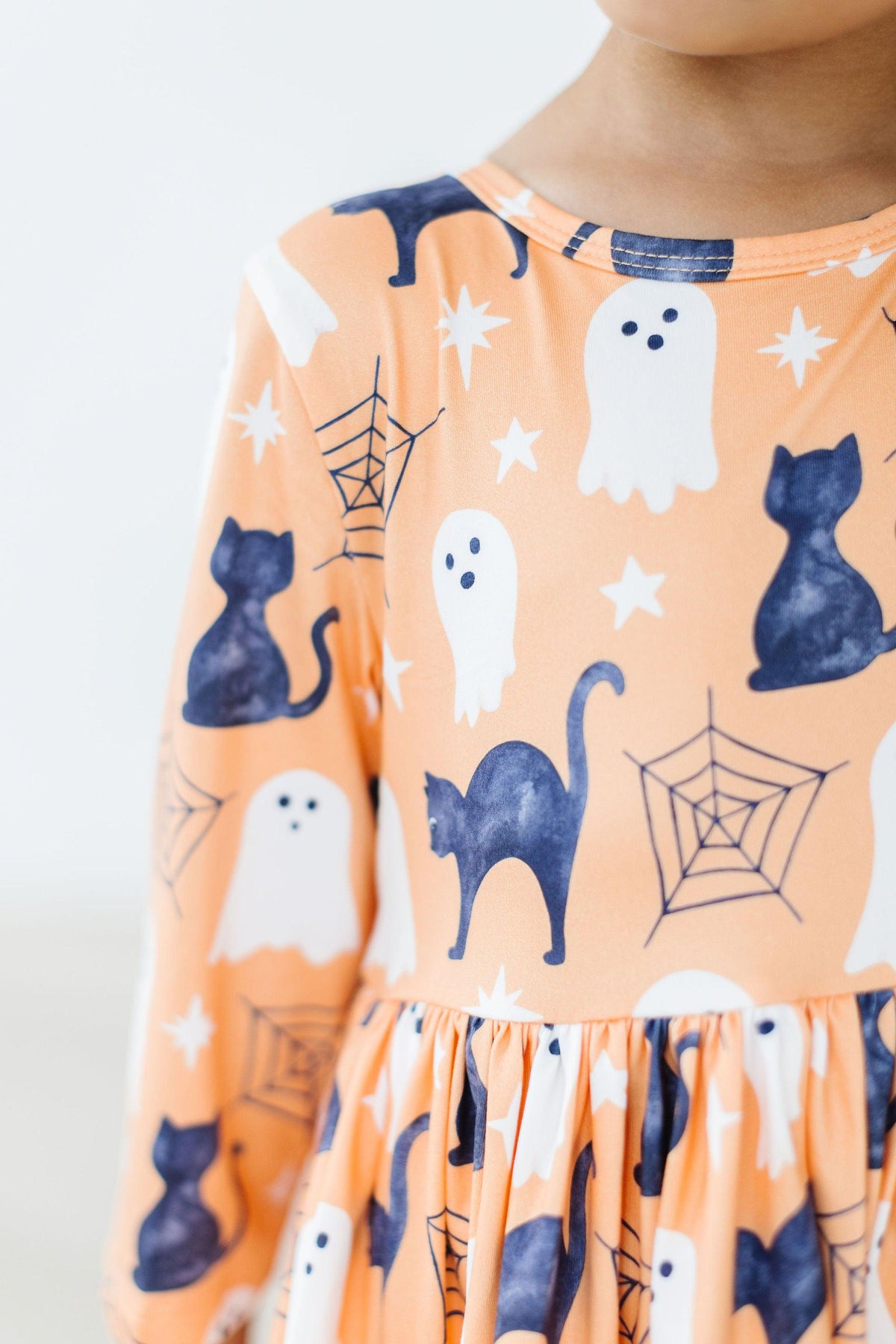 Spooky Kitty 3/4-ärmad fickklänning med snurr