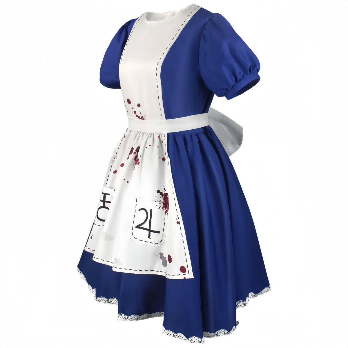 Madness Returns Alice Cosplay Maskeraddräkt Klänning med Förkläde och Peruk för Kvinnor