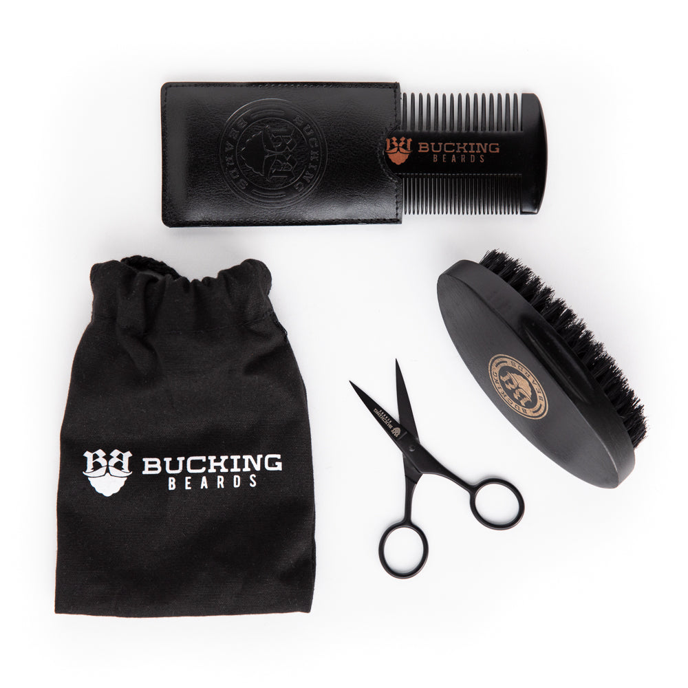 Gluten-Free Vegan Beard Grooming Kit – Nut-Free Complete Set for Growth & Styling