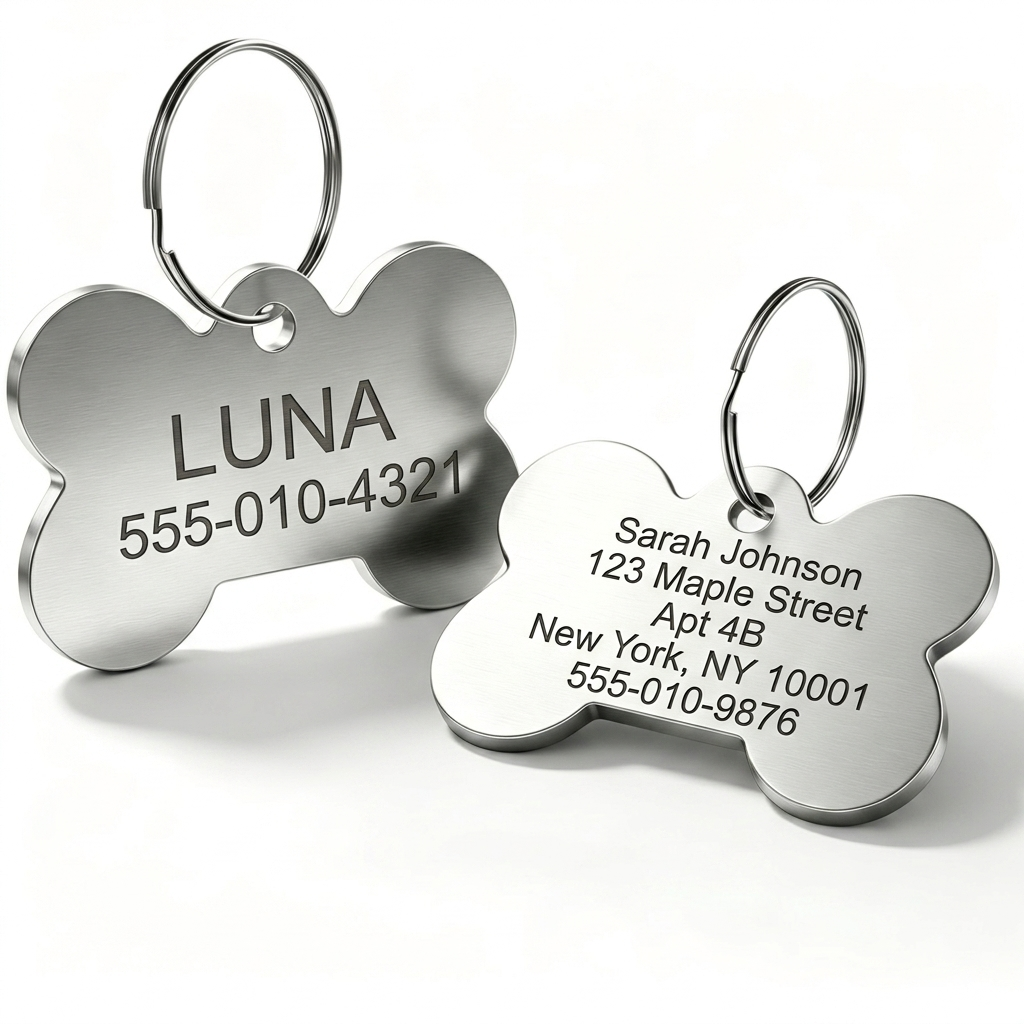 Custom Bone Pet ID Tag