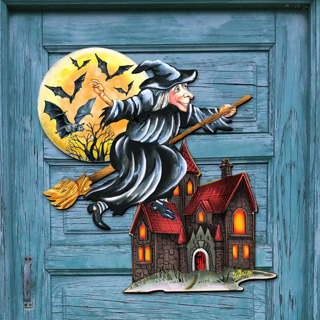 Decoración de Puerta de Bruja de Halloween por G. DeBrekht - Decoración de Halloween para Acción de Gracias - 8114010H