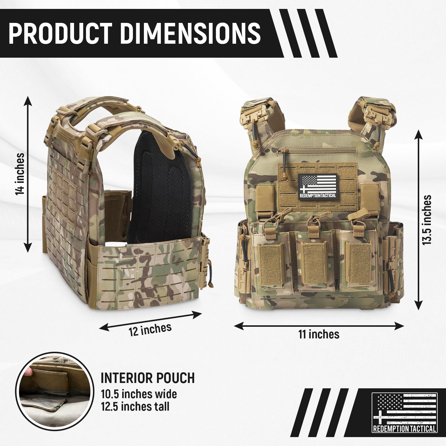 RT CRUSADER 2.0® ARMOR KIT Front/Back Plates LIGHTWEIGHT LEVEL IV  (2) 10x12 Front/Back Plates Full Kit