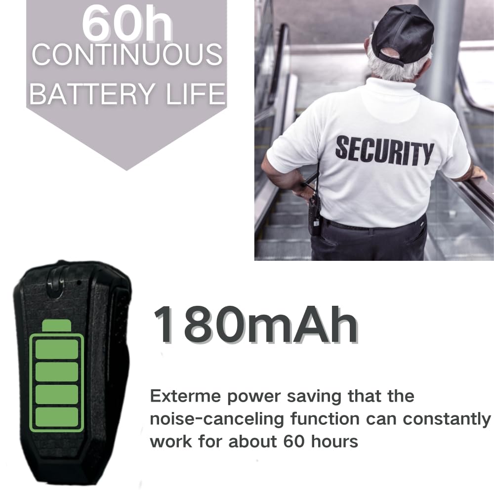 RUYAGE AI Noise Cancelling Radio Earpiece | PTT Walkie Talkie Headset