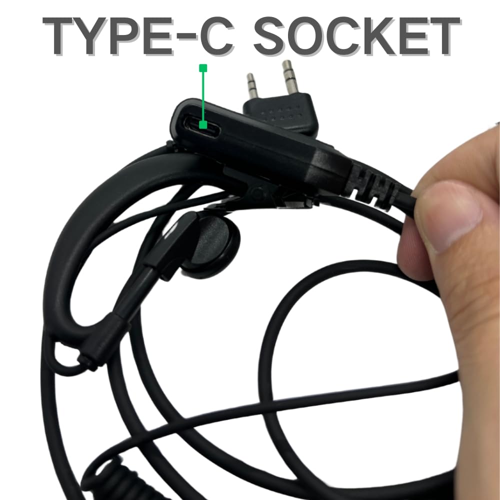 RUYAGE AI Noise Cancelling Radio Earpiece | PTT Walkie Talkie Headset
