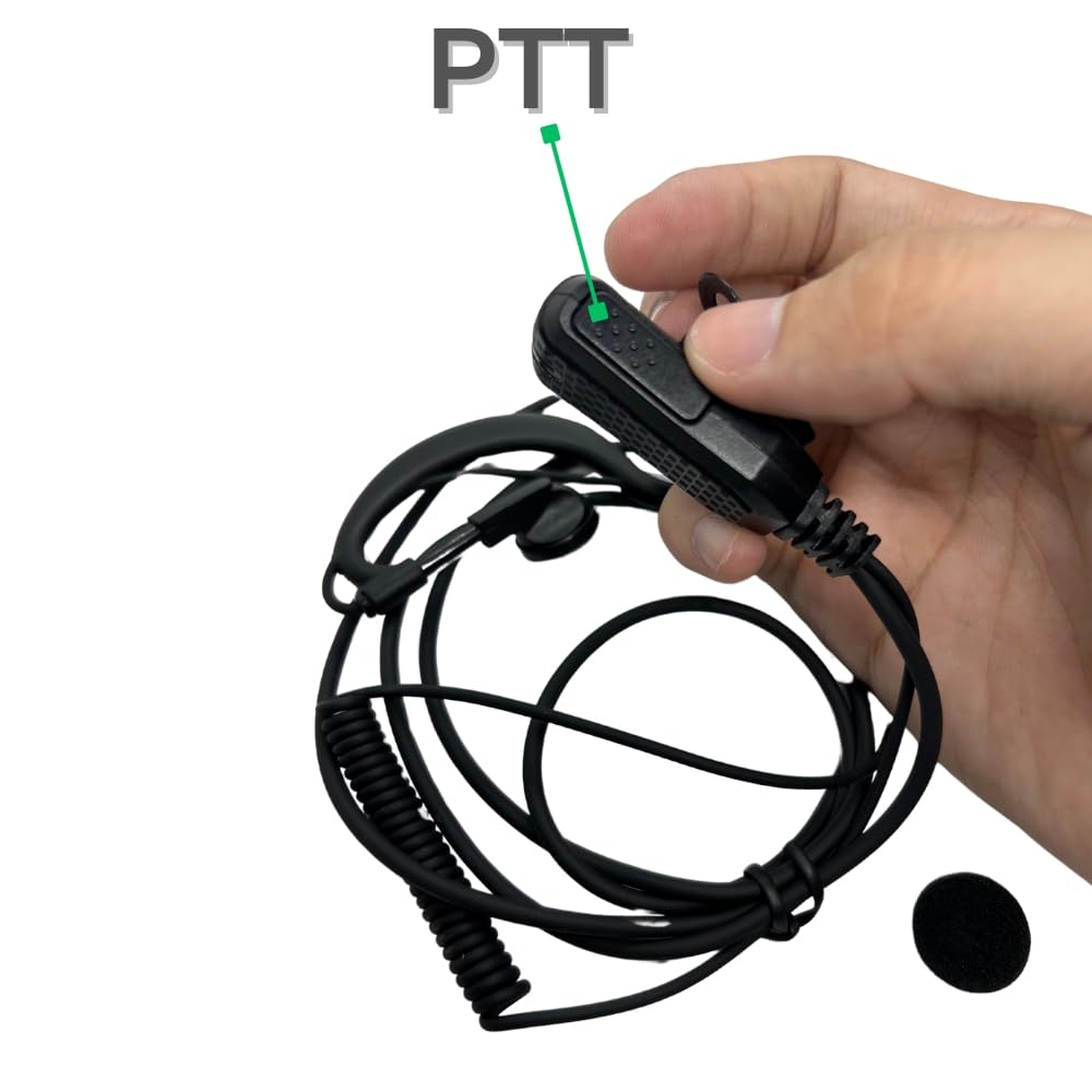 RUYAGE AI Noise Cancelling Radio Earpiece | PTT Walkie Talkie Headset
