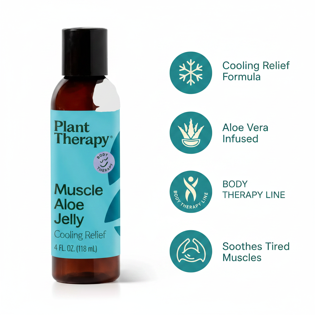 Plant Therapy Muscle Aloe Jelly – Cooling Relief, 4 fl oz