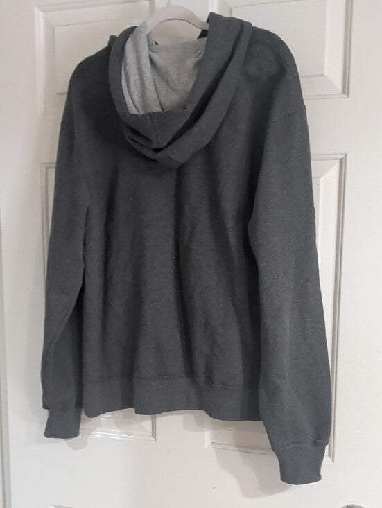 Sudadera con Capucha Gris Carbón Champion, con Logo Bordado, Talla Grande de Hombre, Nueva sin Etiquetas