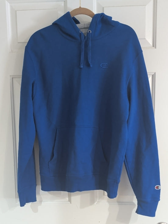 Sudadera con capucha Champion azul real para hombre, talla L, sin etiquetas de tienda