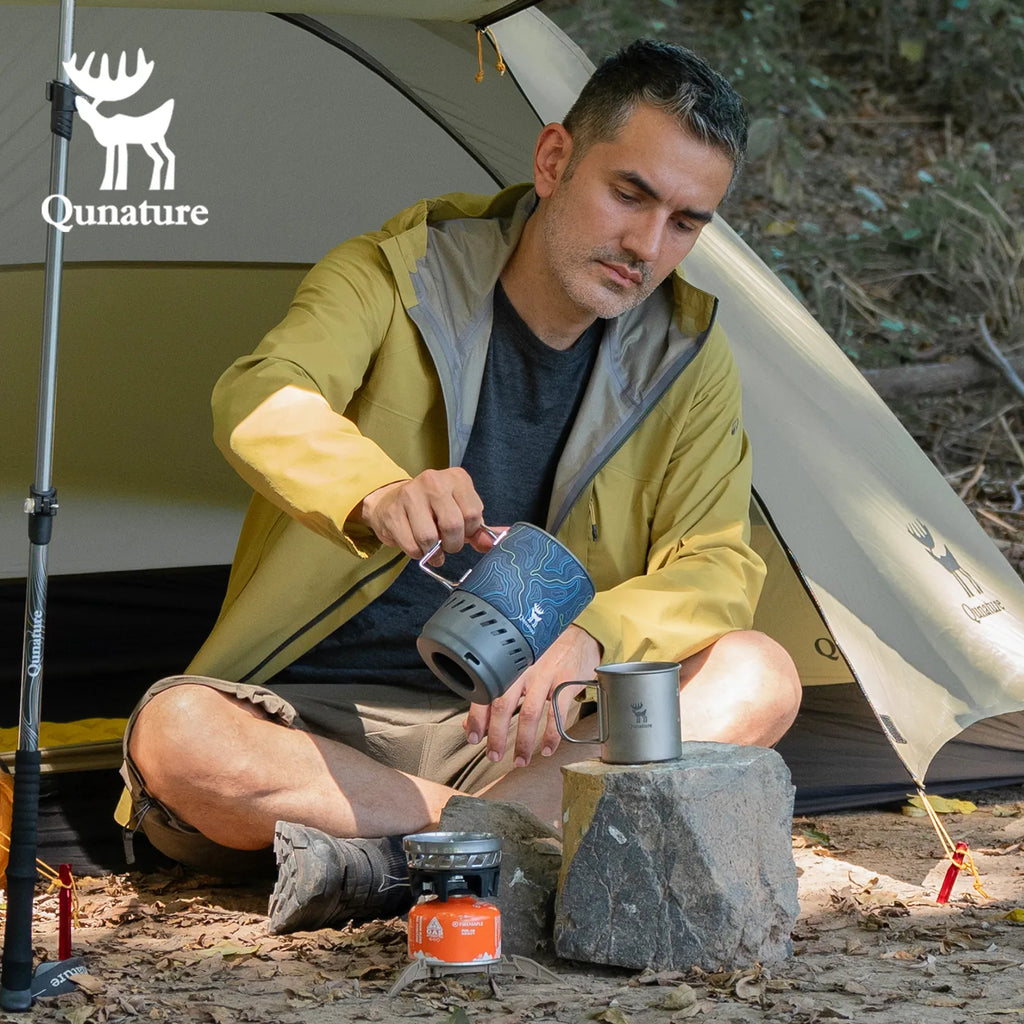Sistema de estufa integrado de recogida de calor para acampadas, senderismo y aventuras al aire libre