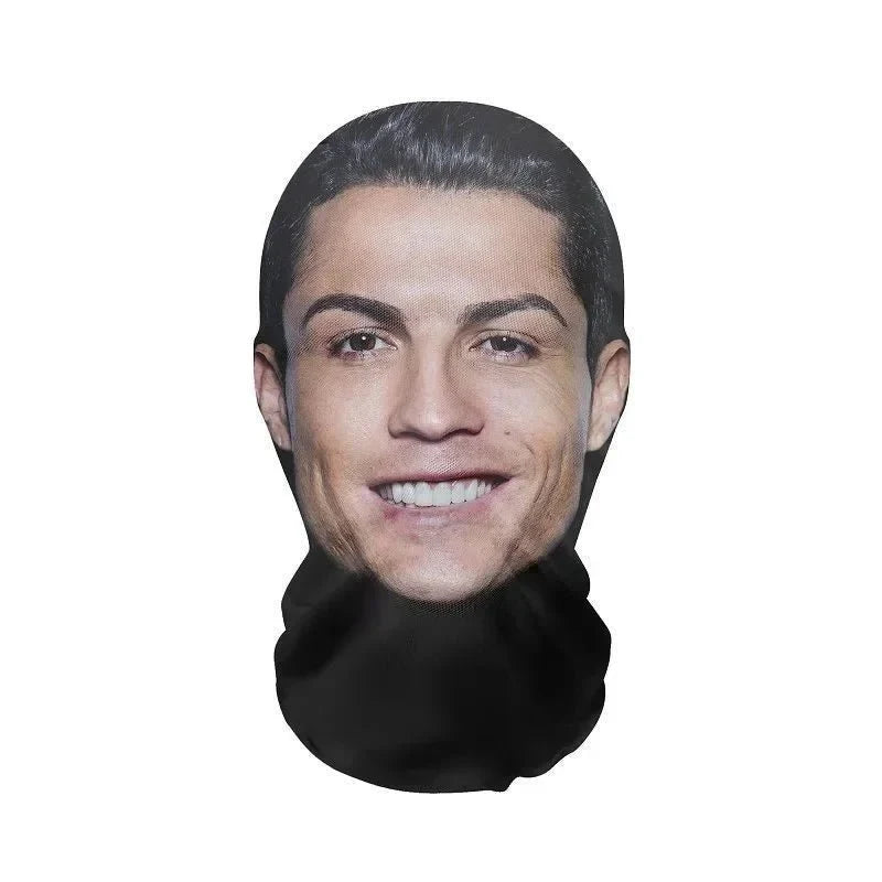 Realistisk 3D-kändisansiktsmask | Heltäckande cosplay-huvudbonad i nylon för Halloween