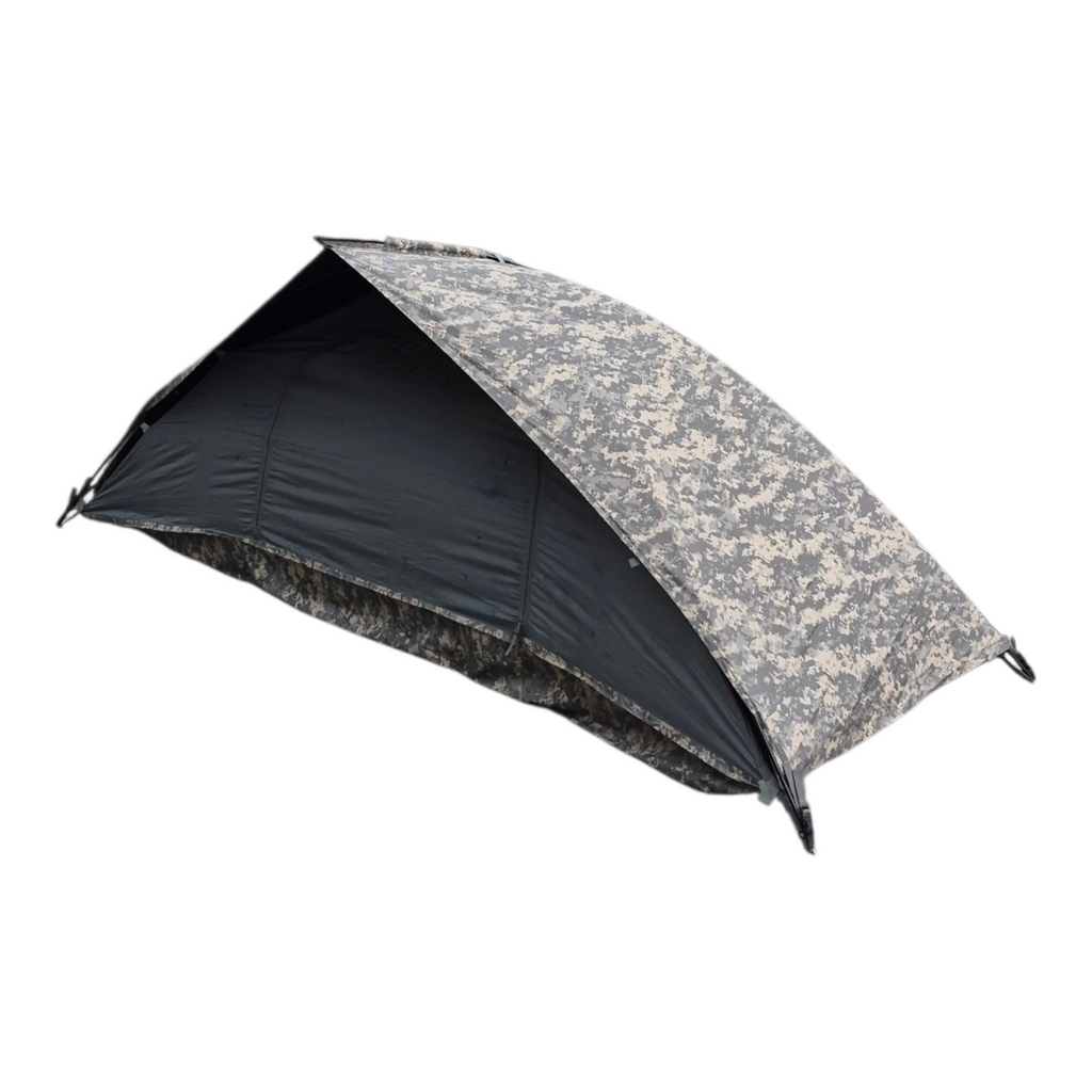 SHELTER,ICS IMPROVED COMBAT SHELTER. ACU Single Person Tent issued/ USED