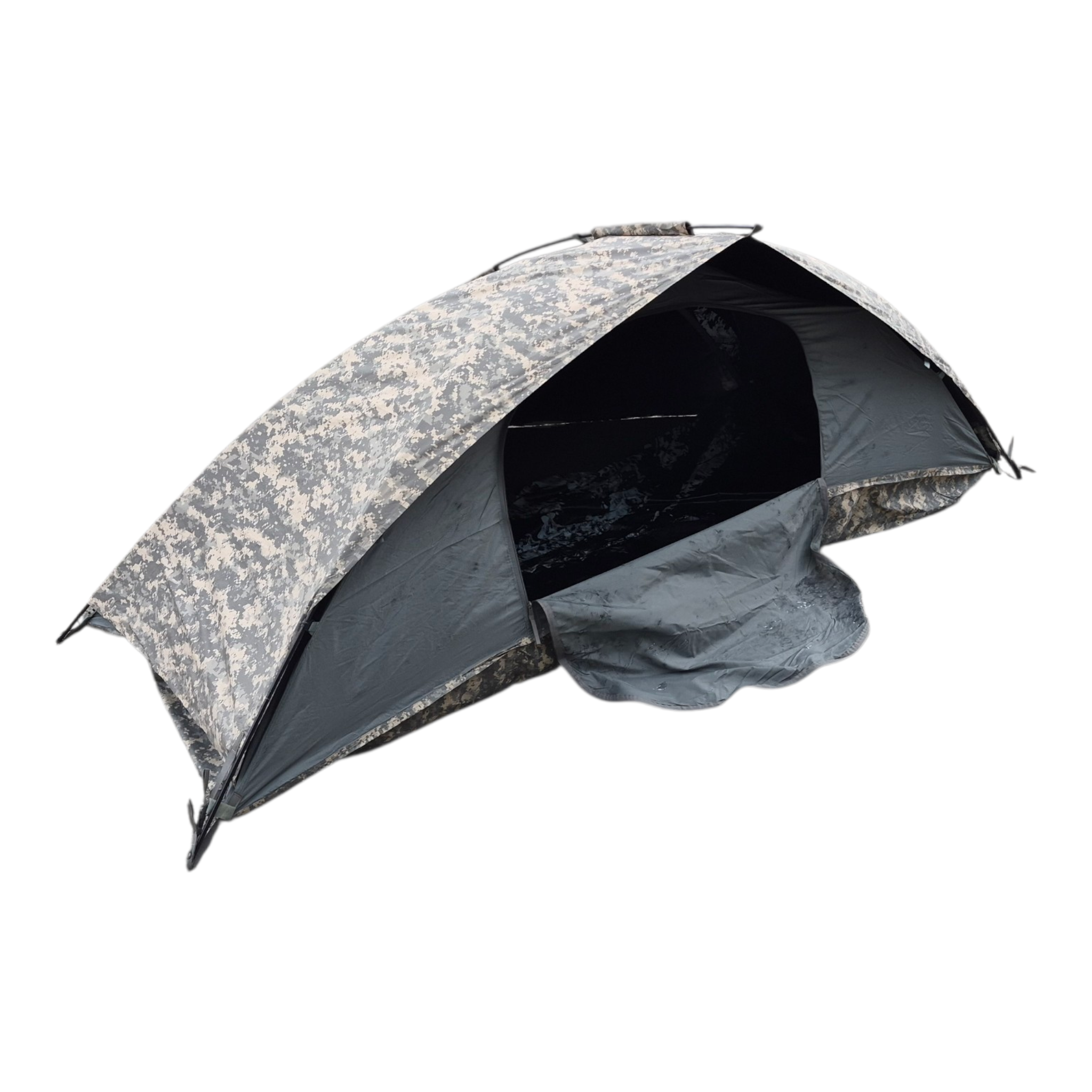 SHELTER,ICS IMPROVED COMBAT SHELTER. ACU Single Person Tent issued/ USED